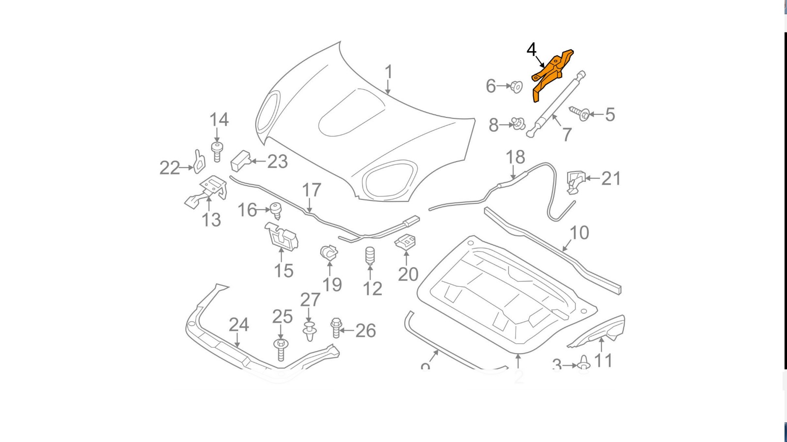 Zawias maski lewy MINI COOPER PACEMAN COUNTRYMAN 51239805937 za 193 zł