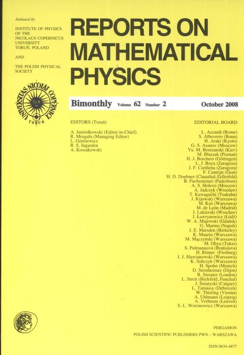 

Reports on Mathematical Physics 62/2 2008