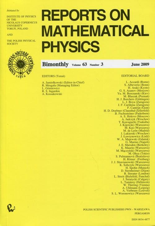 

Reports on Mathematical Physics 63/3 2009 Kraj