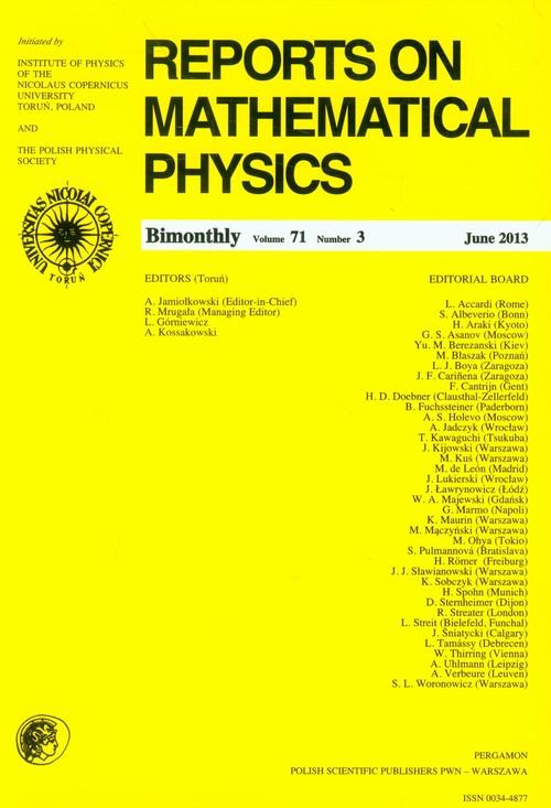 

Reports on Mathematical Physics 71/3 Pergamon