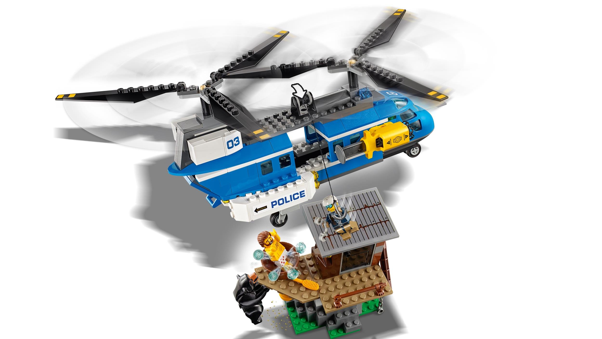 Klocki Lego City Zestaw Aresztowanie w górach Helikopter Policja 60173