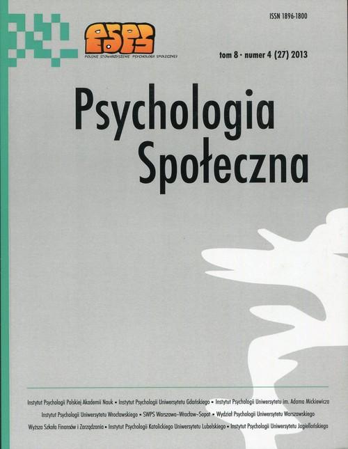 

Psychologia Społeczna 8(27) 2013