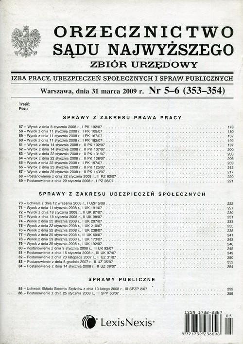 

Orzecznictwo Sądu Najwyższego 5-6/2009