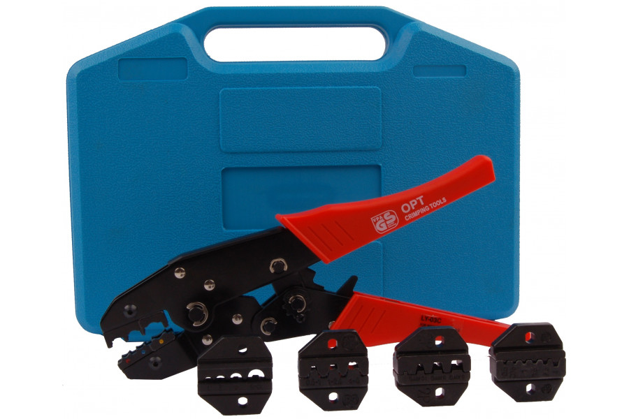 OPT НАБІР ОБТИСКНИЙ ІНСТРУМЕНТ + ШТАМПИ ДЛЯ КАБЕЛЬНИХ НАКОНЕЧНИКІВ.