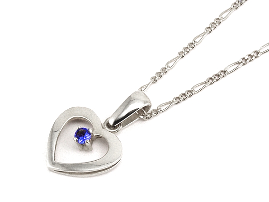 SREBRNY wisiorek, łańcuszek, naszyjnik SERCE z kam Marka Inna marka