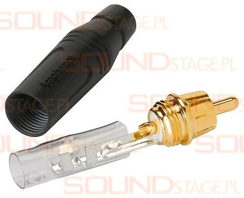 AMPHENOL Wtyk RCA CHINCH Złocony, czarny Hi-END Marka Amphenol