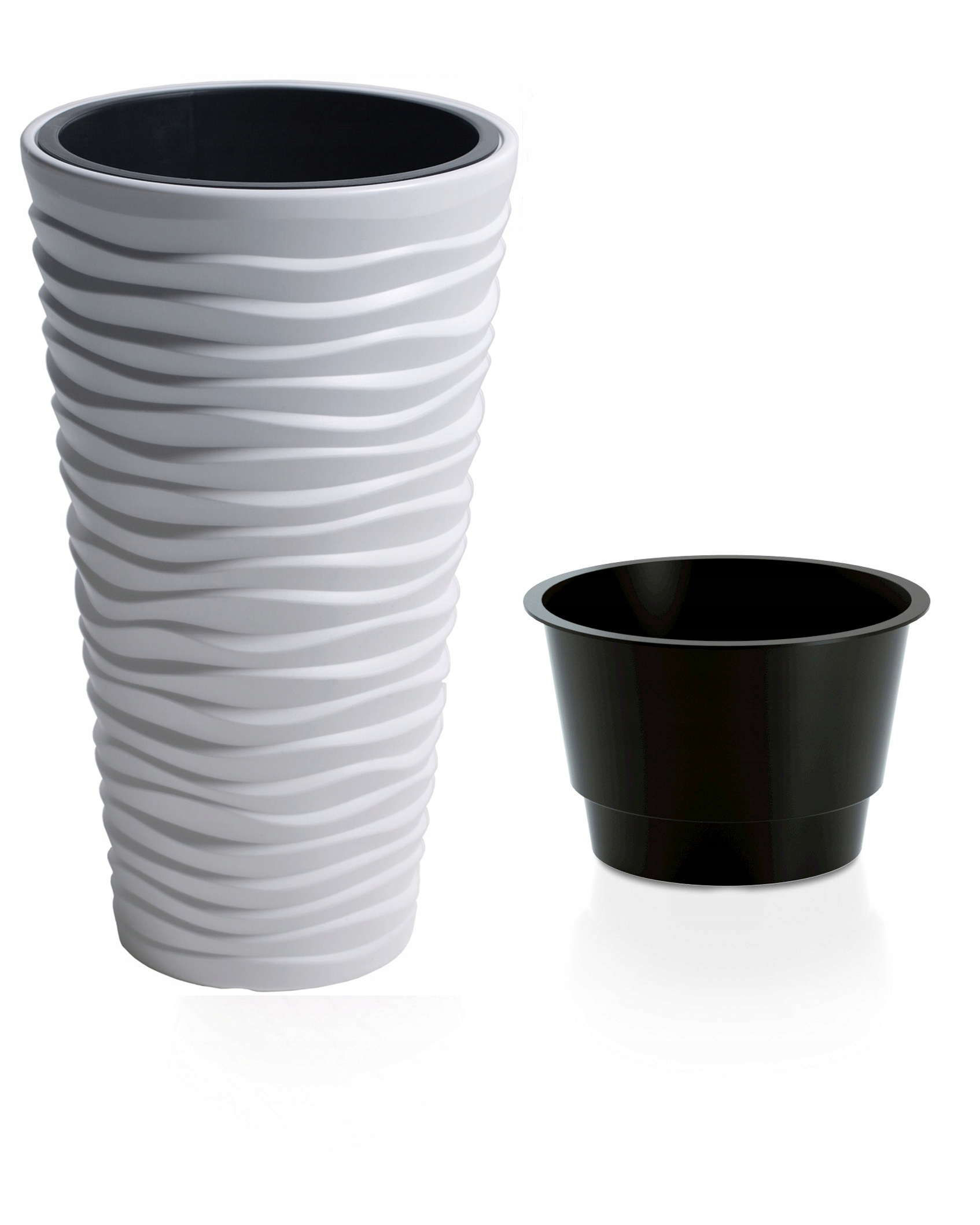 

Doniczka Sand slim z wkładem Efekt 3D DPSA350