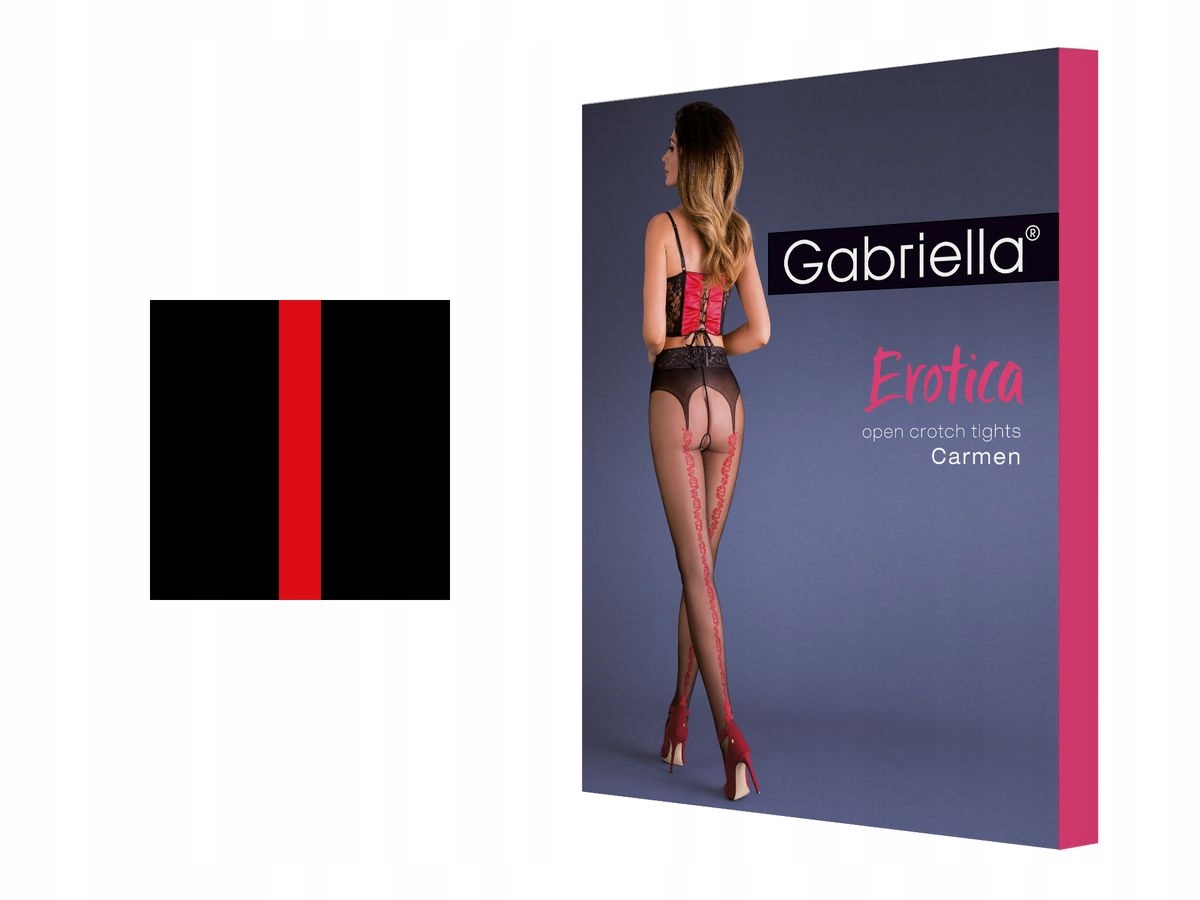 

Rajstopy Gabriella Carmen nero/red 1/2