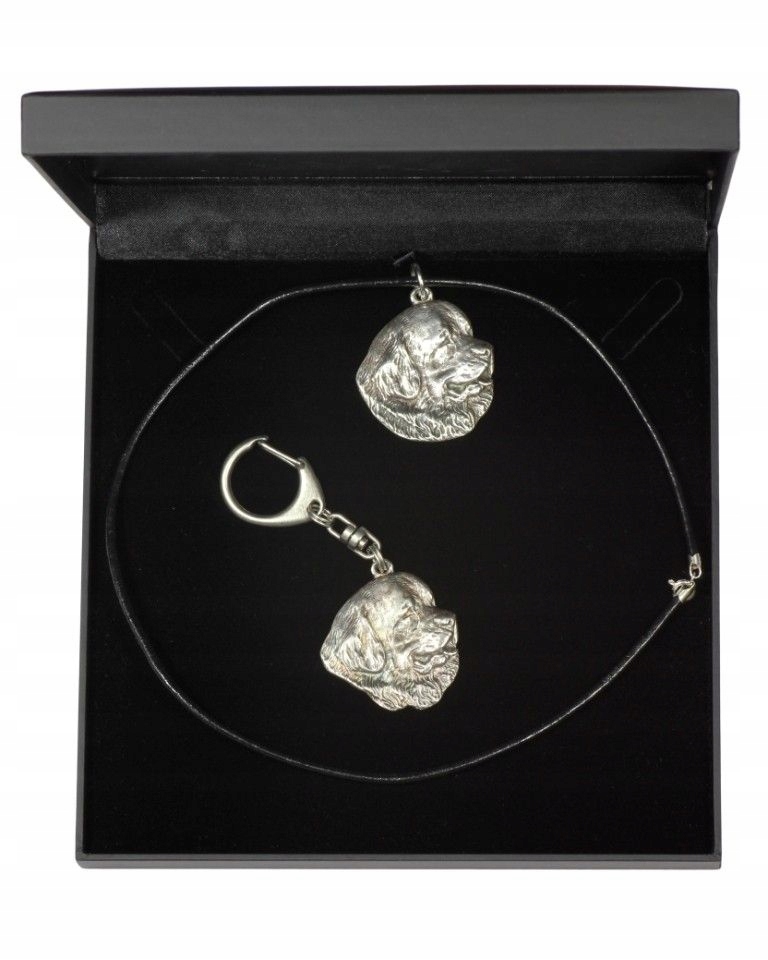 

Nowofundlandczyk Naszyjnik i Brelok w pudełku