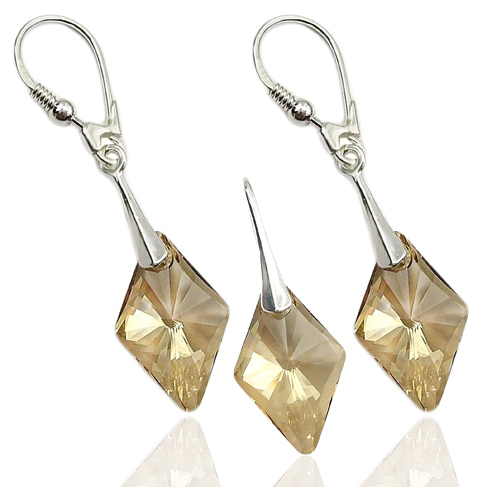 

Swarovski Golden Shadow Komplet Kolczyki Wisiorek