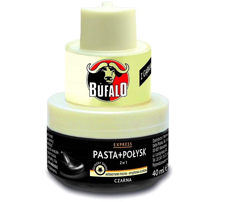 G9-19 CZARNA SAMOPOŁYSKOWA PASTA Z WOSKIEM DO BUTÓW SKÓRZANYCH BUFALO 40 ML