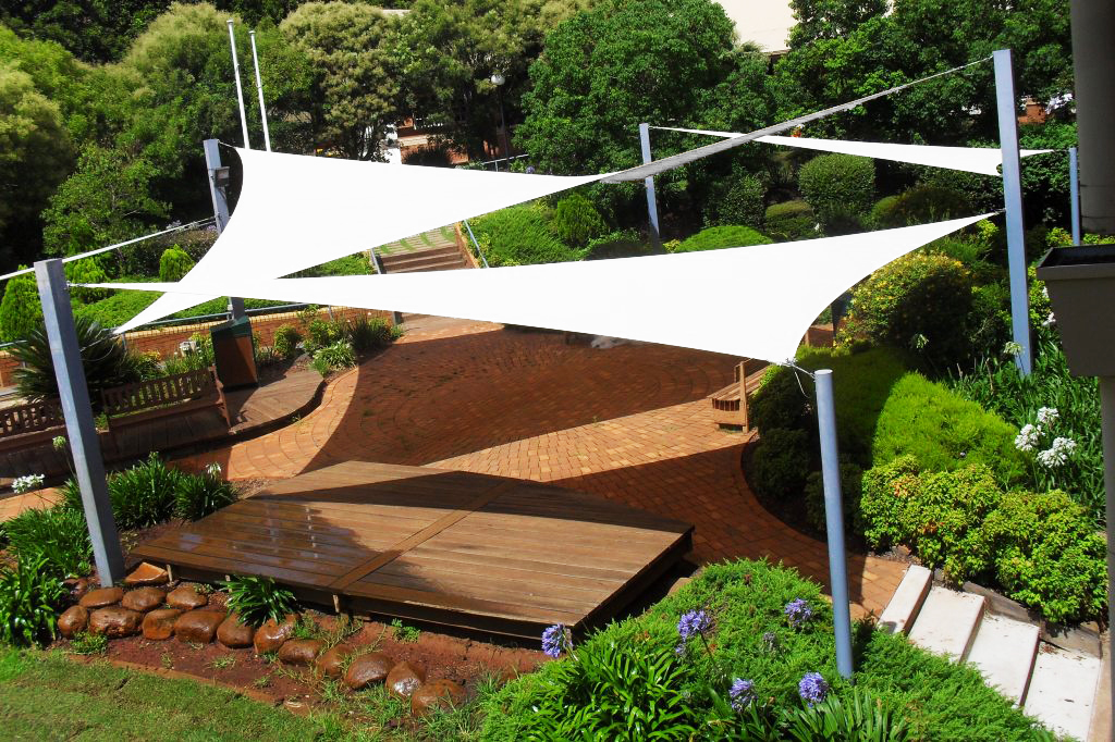 Sluneční Plachta Zahradní Zatemňovač Bílá Ekonomický Trojúhelník 5x5x7