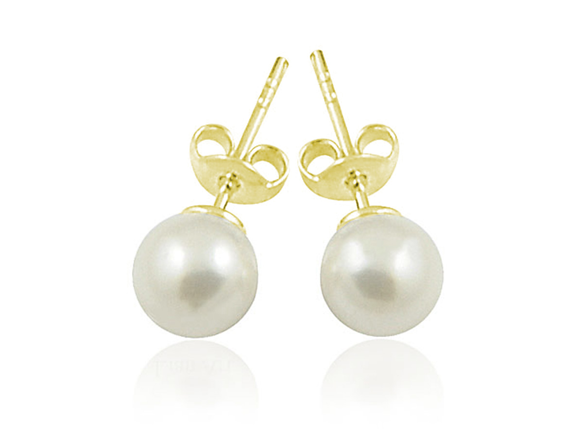 

Kolczyki Z Perłą Swarovski 6MM Srebro Kolory Pozł.