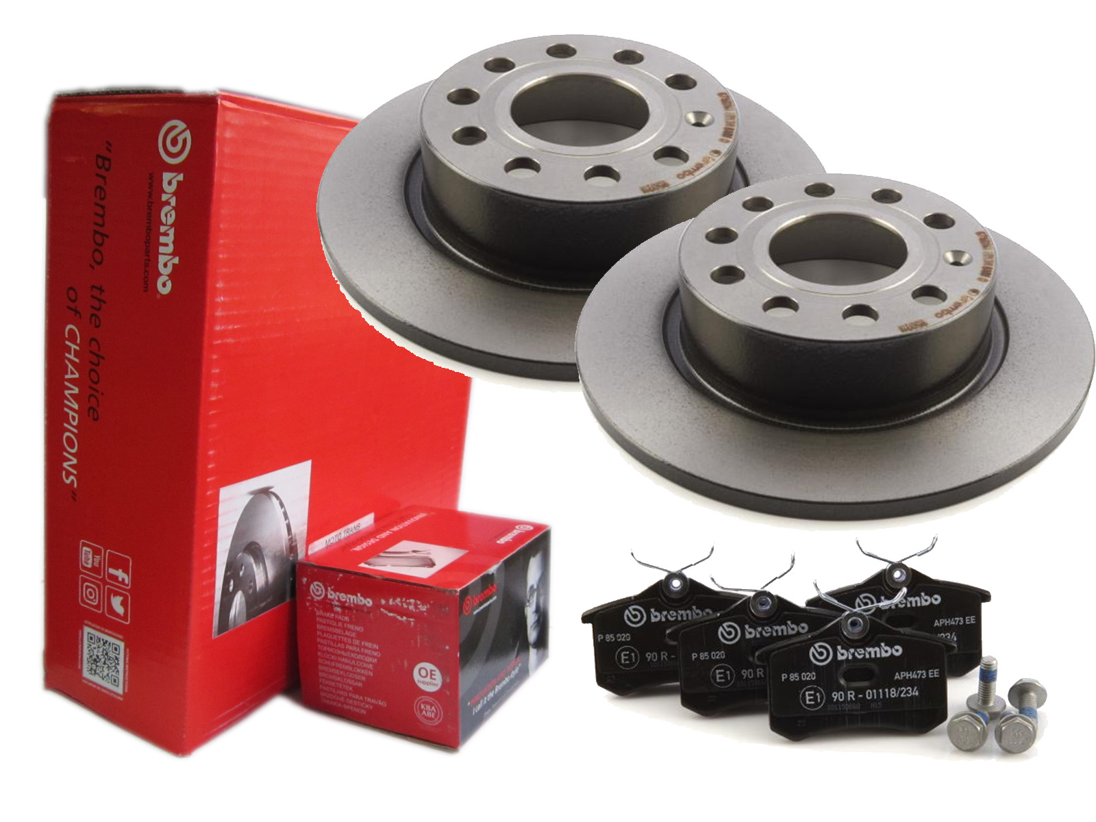 Диски + колодки BREMBO задній AUDI A3 8P1 SEAT ALTEA