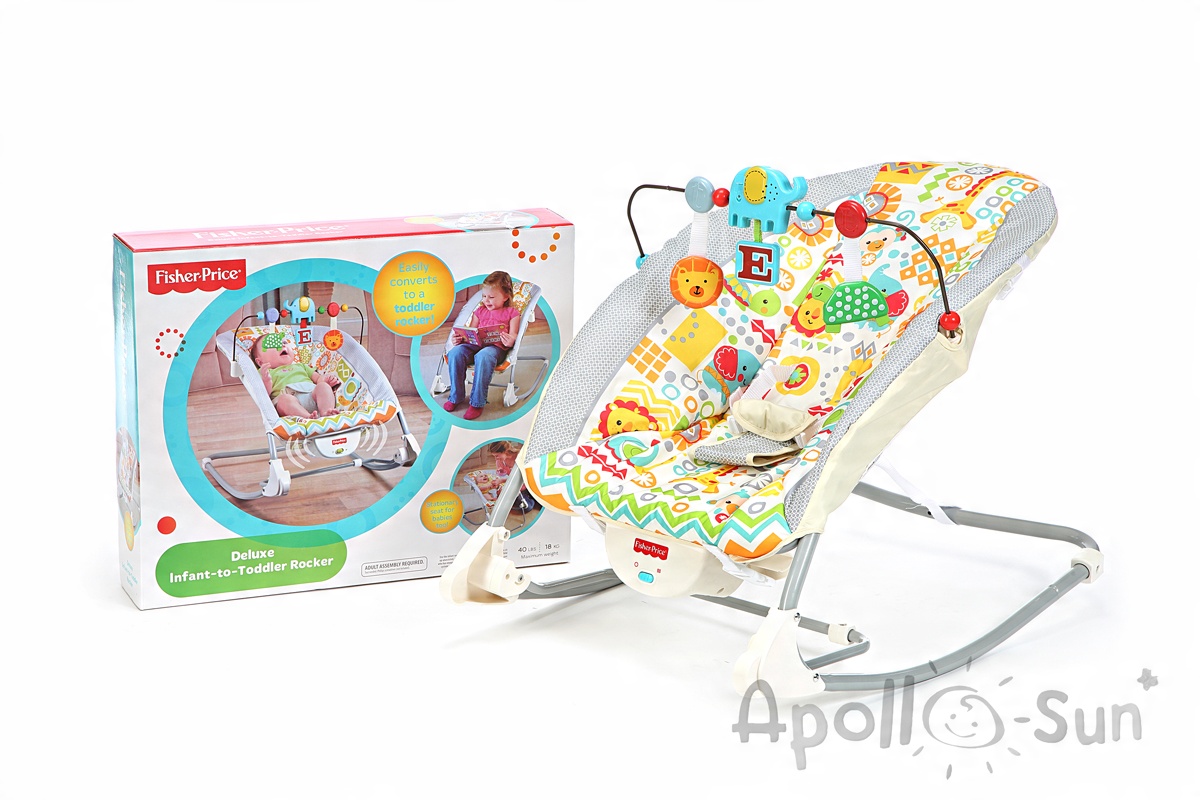 FISHER PRICE шезлонг качалка 3в1 звуки вибра вес ребенка 0-12 кг