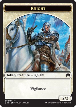 Mtg 5x Knight Token
