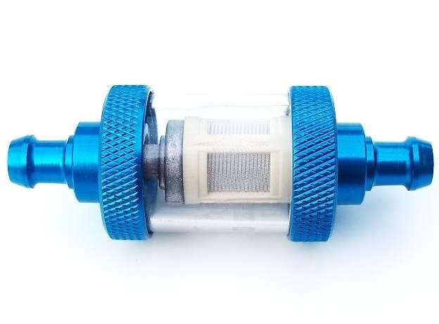 Синий металлический топливный фильтр 6 мм