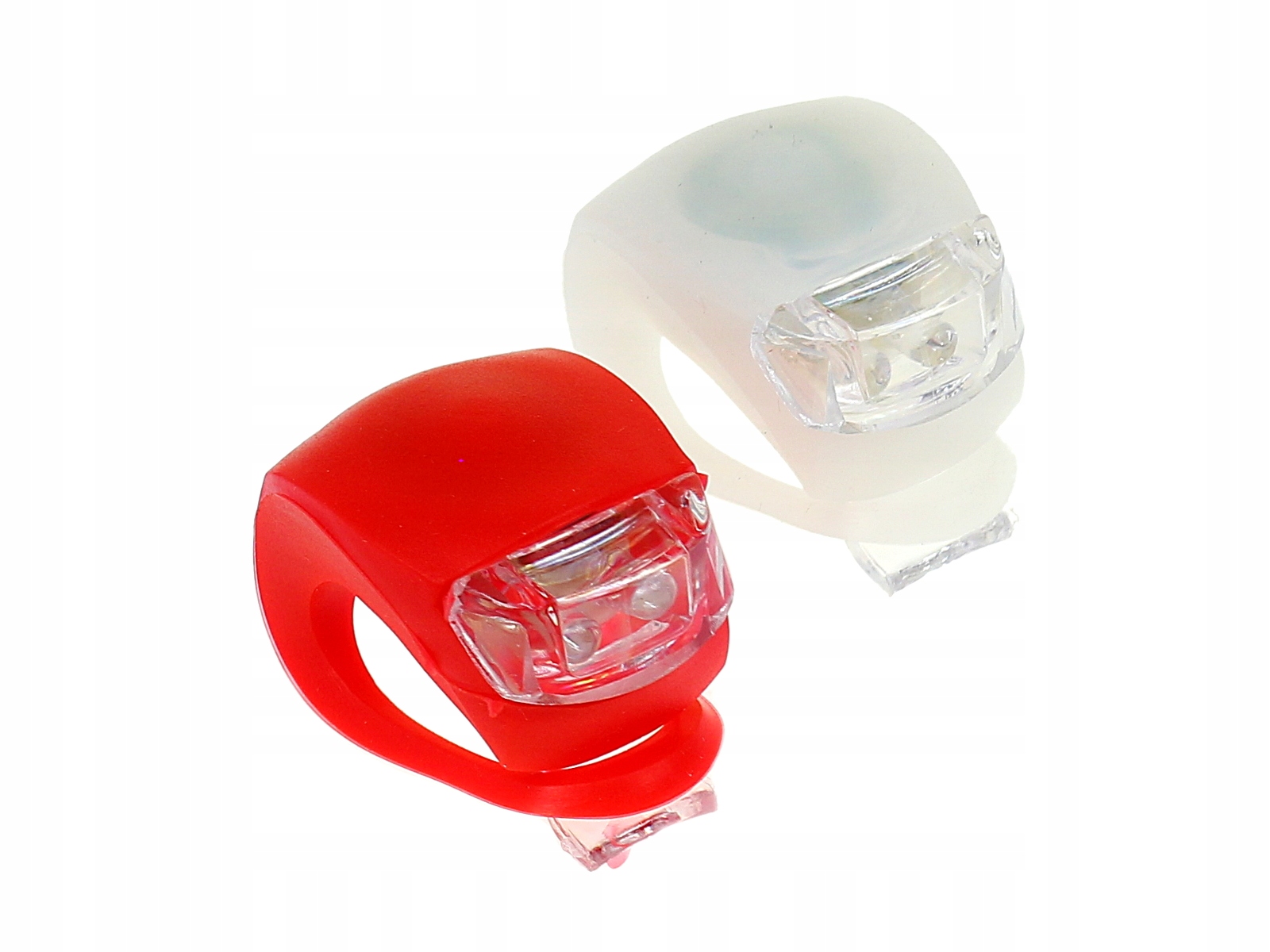 LAMPKI ROWEROWE SILIKONOWE zestaw przód tył mini 3 tryby z bateriami Model HJ008-2