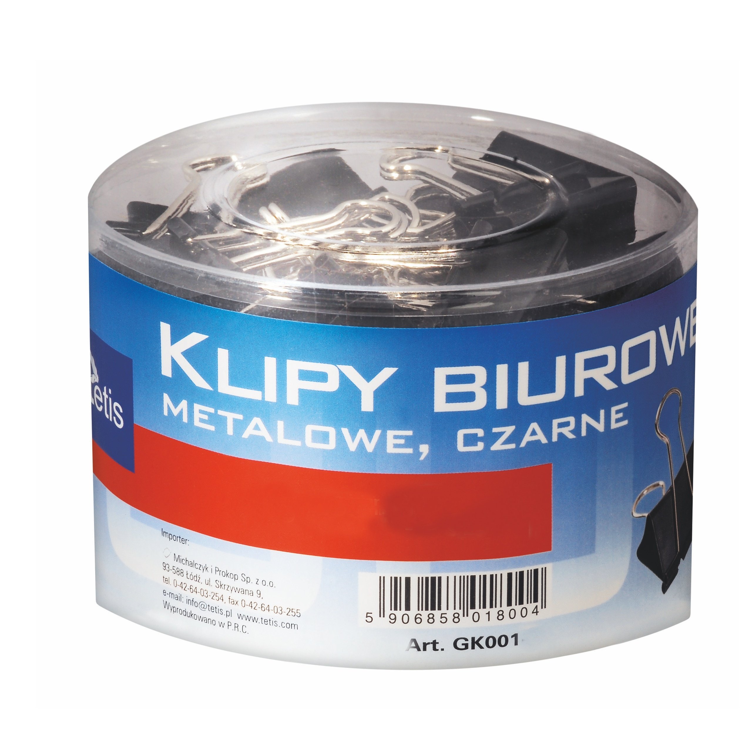 

Klip klipy biurowe Tetis 19mm 40szt. w pojemniczku