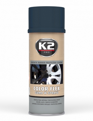 K2 guma COLOR FLEX 400 ML CZARNY POŁYSK FOLIA