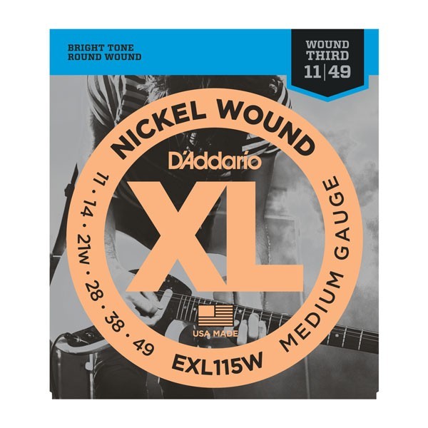 D'Addario EXL115W 11-49 struny (owijana struna g3)