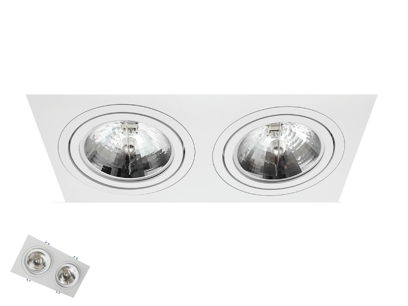 Dvojité Pohyblivé Svítidlo 2 X AR111 ES111 Bílá GU10