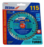 

Tarcza diamentowa Turbo do cięcia 115mm Dedra