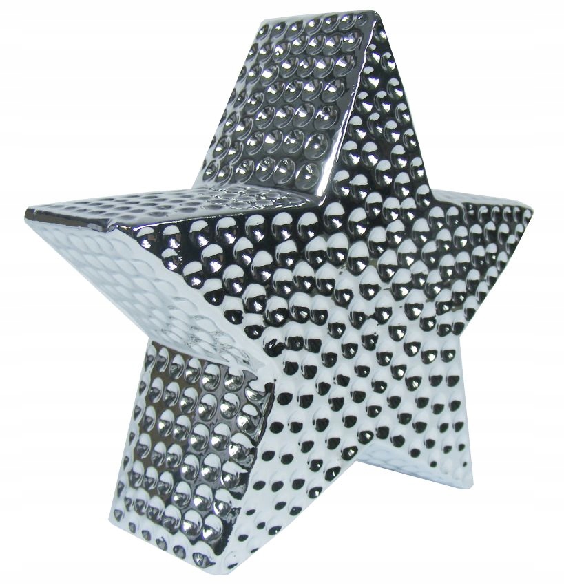 CERAMICZNA FIGURKA GWIAZDA SREBRNA STAR OZDOBA Motyw Gwiazda
