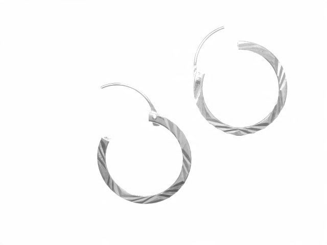 

Srebrne kolczyki koła kółka-- diamentowane 1.8 cm