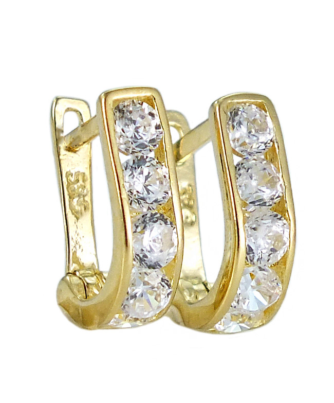 Krásné zlaté Náušnice Comma ryzost 585 Nejlevnější