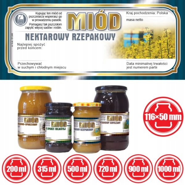 

Etykiety na Miód Rzepakowy (100szt) wzór E1240