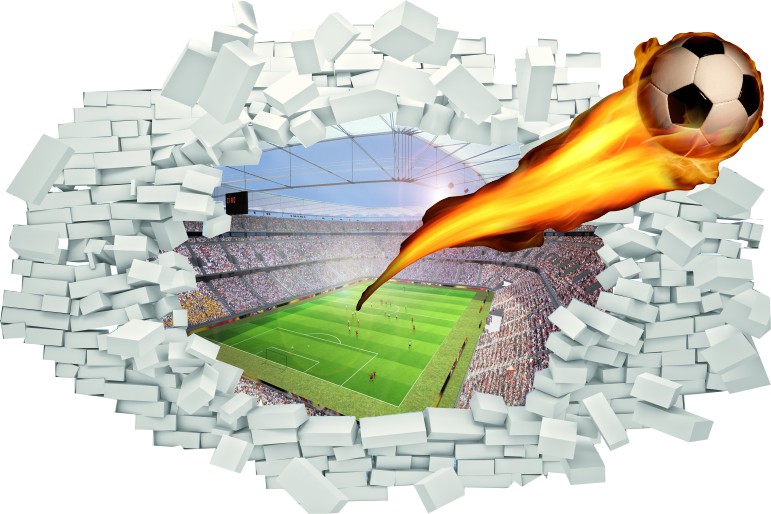 

Naklejki ścienne , piłka nożna 3D Duża Euro 2016