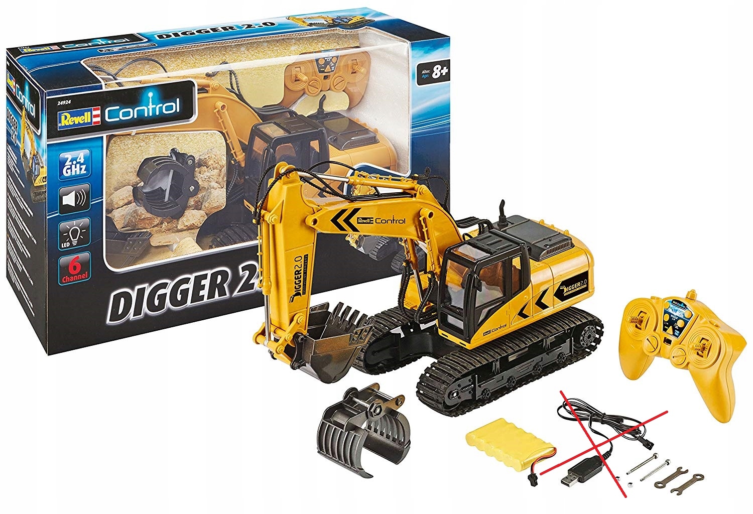Koparka zdalnie sterowana Revell Digger 2.0 żółta