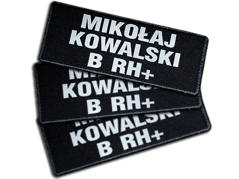 

Emblemat odblaskowy Dowolny Tekst rzep naszywka