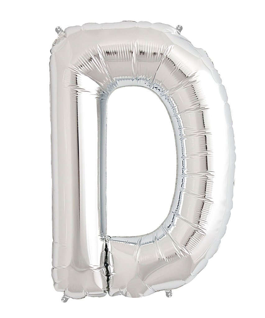 

Srebrny Balon Kształt Litery 40CM Srebrna Litera D