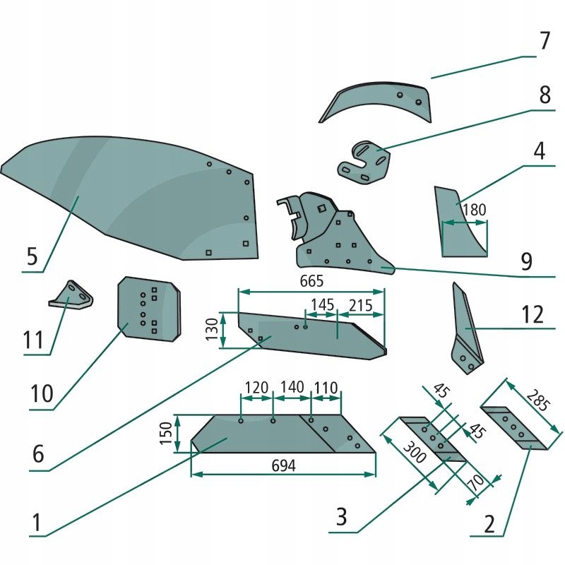 Dłuto prawe C0125 Unia 1067270000 Ibis Vis Tur Marka maszyny Inna