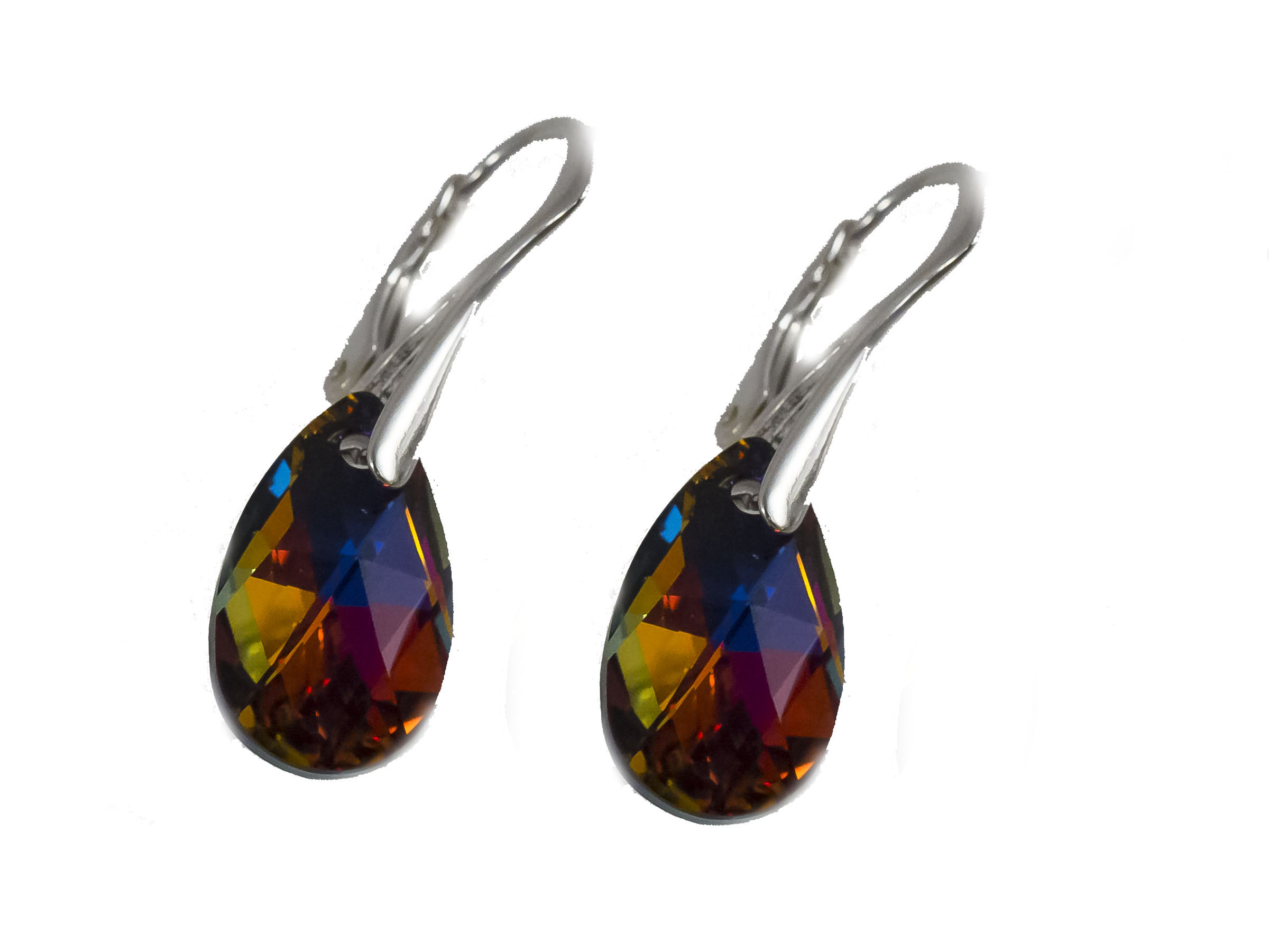 

Swarovski Migdał 16mm kolczyki Volcano Crystal Cal