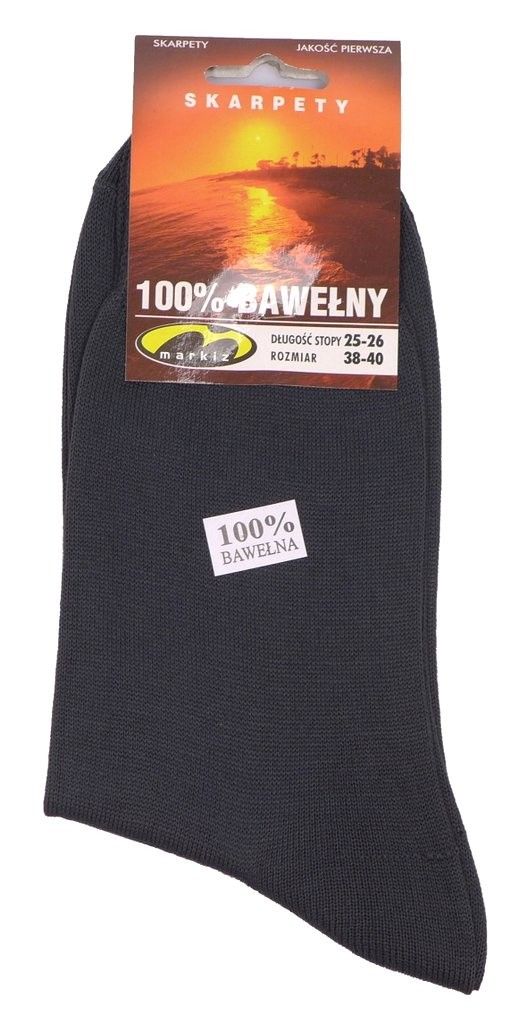 

Skarpety Męskie 100% Bawełna Markiz stalowy 38/40