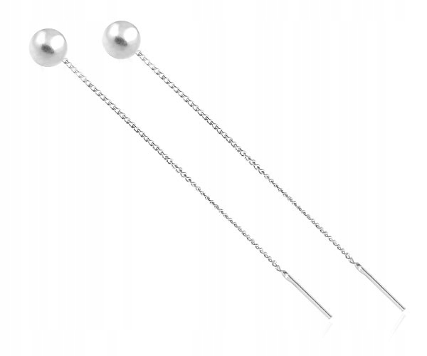 

Długie Kolczyki Kulki 4MM Srebro 925 Przewlekane