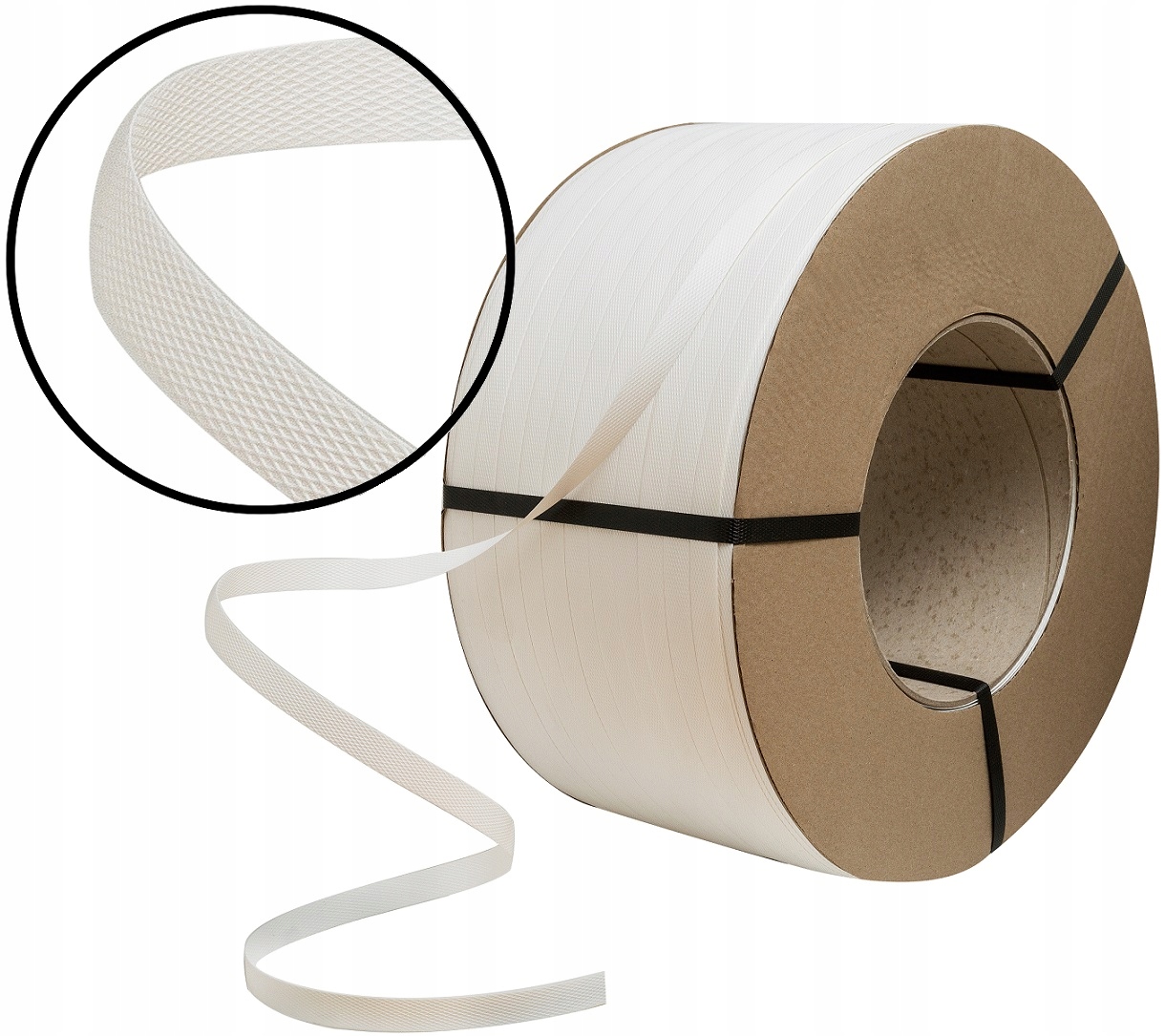 12mm/2800m MOCNA TAŚMA BIAŁA PP DO PAKOWANIA PALET Długość 2800 m