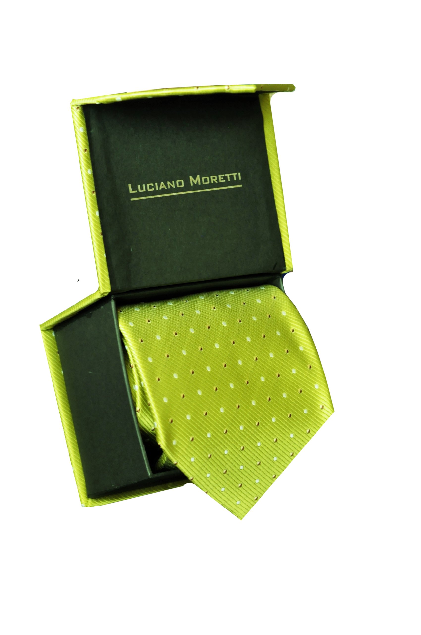 

Krawat w kropki w pudełku mikrofibra 10cm zielony