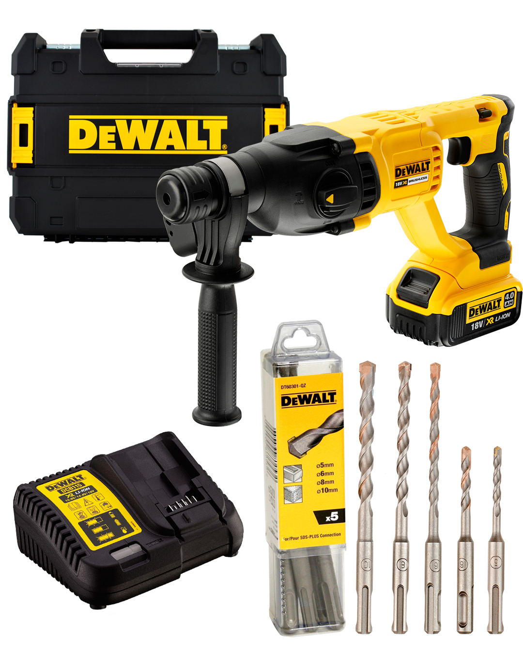 

DeWalt DCH133P2 Młotowiertarka 2x 5Ah 2,6J Wiertła