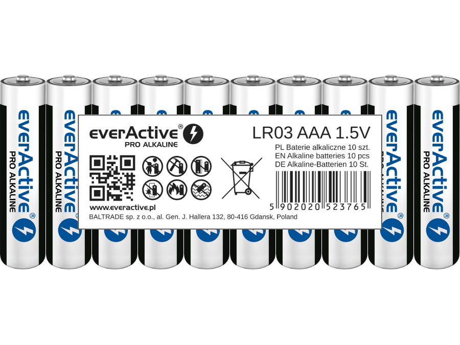 

10x Baterie LR03 Aaa Bateria Alkaliczna EverActive