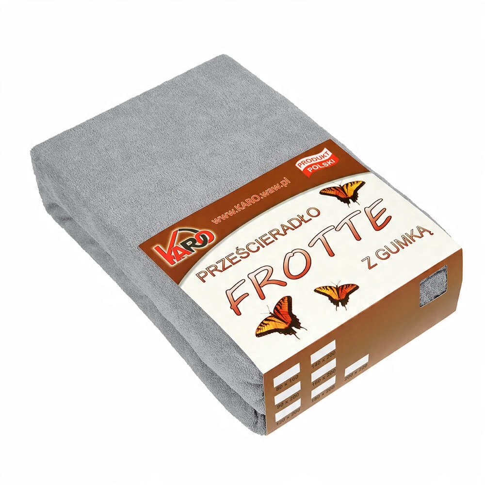 

Prześcieradło frotte z gumką 140x200 szare 060 gru