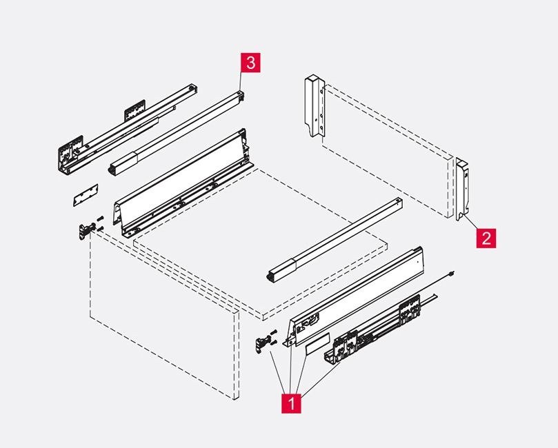 REJS szufladka comfort box L-300 średnia 140 szara Marka Rejs