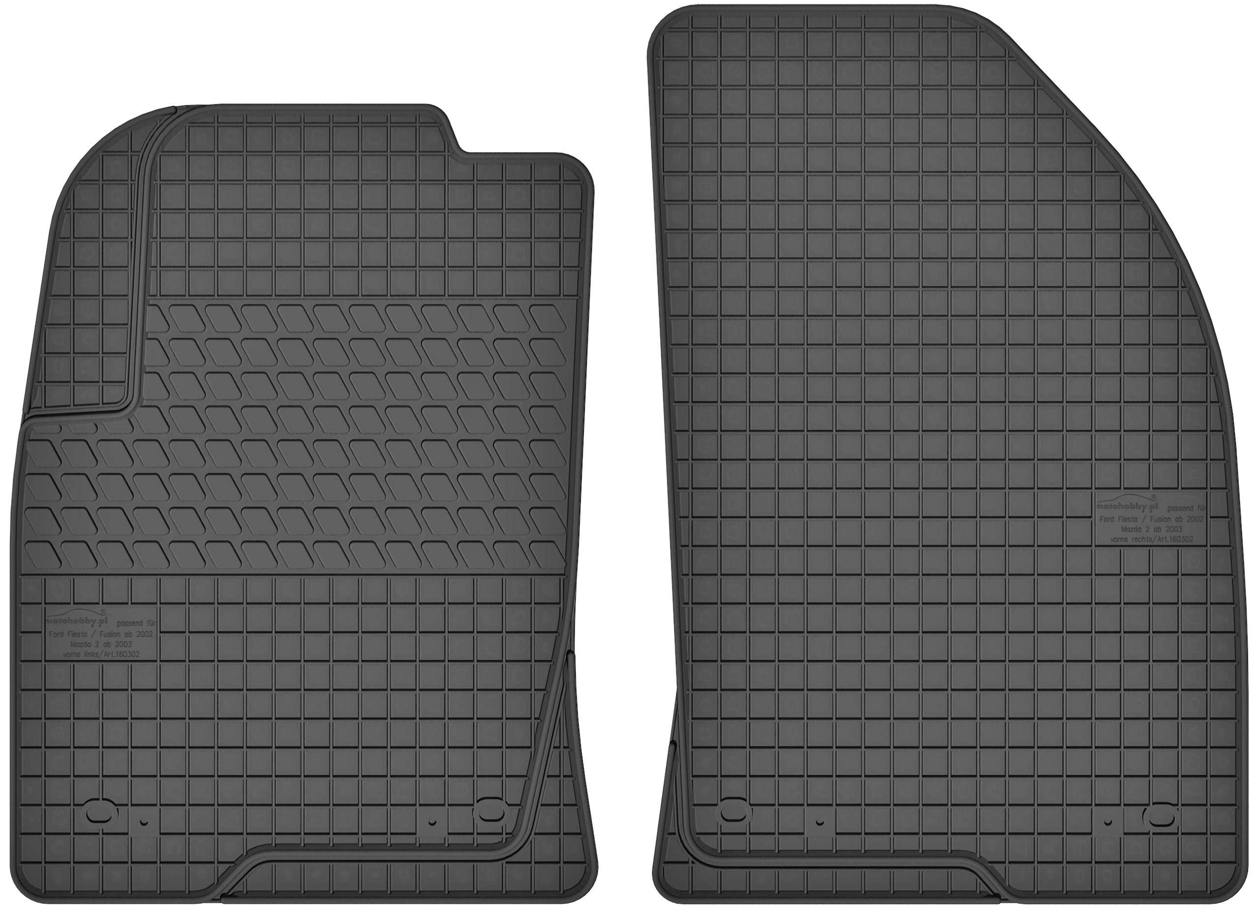 Коврики резиновые перед к FIESTA Mk6 VI 02-08 / FUSION 02-12 / MAZDA 2 И 03-