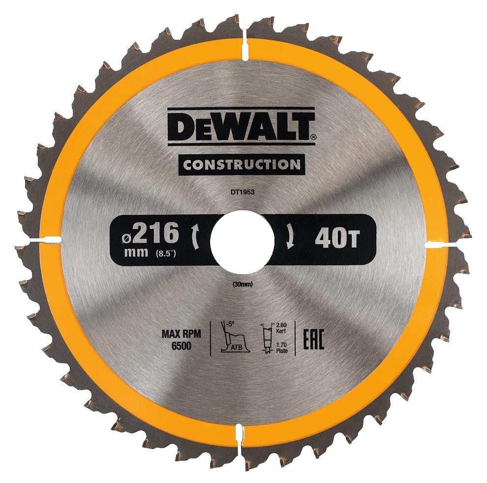 

DeWALT tarcza piła do drewna 216mm 30mm 40z DT1953