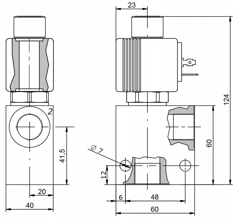 ZAWÓR ELEKTR. B2S NZ 2/2 1/2 24V 70L 350bar 2MP Marka maszyny Bizon Case IH Claas DBautomotive Deutz-Fahr Fendt Ford JCB John Deere Lamborghini Landini Massey Ferguson MTZ Belarus New Holland Renault Same Unirol Ursus Zetor