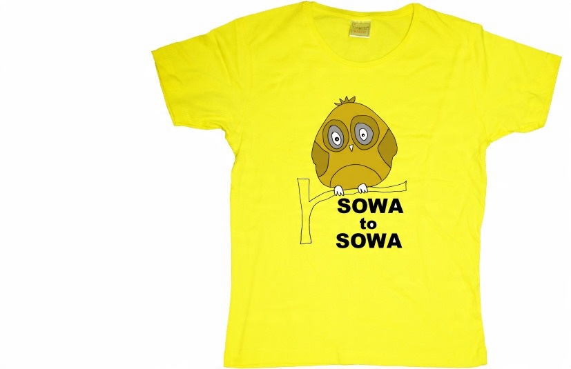 

Żółta Koszulka Damska Sowa Na Drzewie Sówka s2c