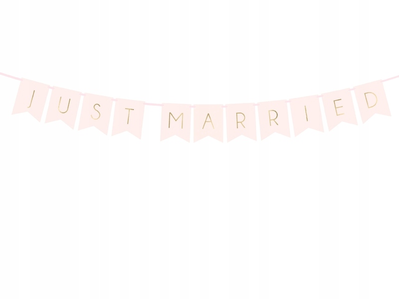 

Baner weselny napis Just Married j. róż GRL68-081J